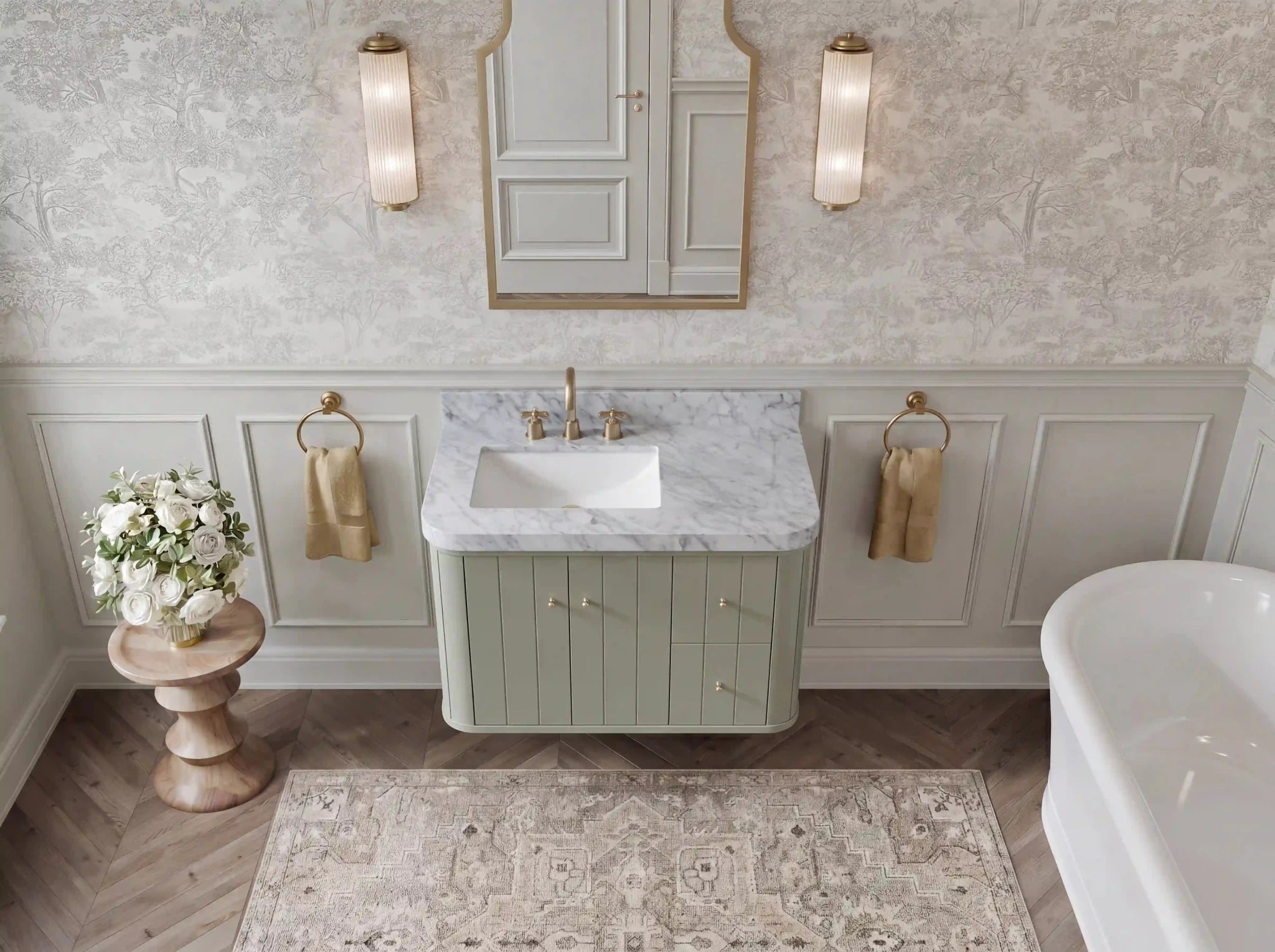 Houston Floating 36 in. W x 22 in. D Left Offset Sink Bathroom Vanity - Willow Bath and Vanity