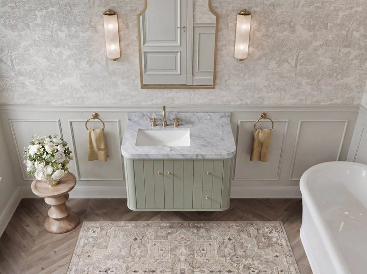 Houston Floating 36 in. W x 22 in. D Left Offset Sink Bathroom Vanity - photo 10