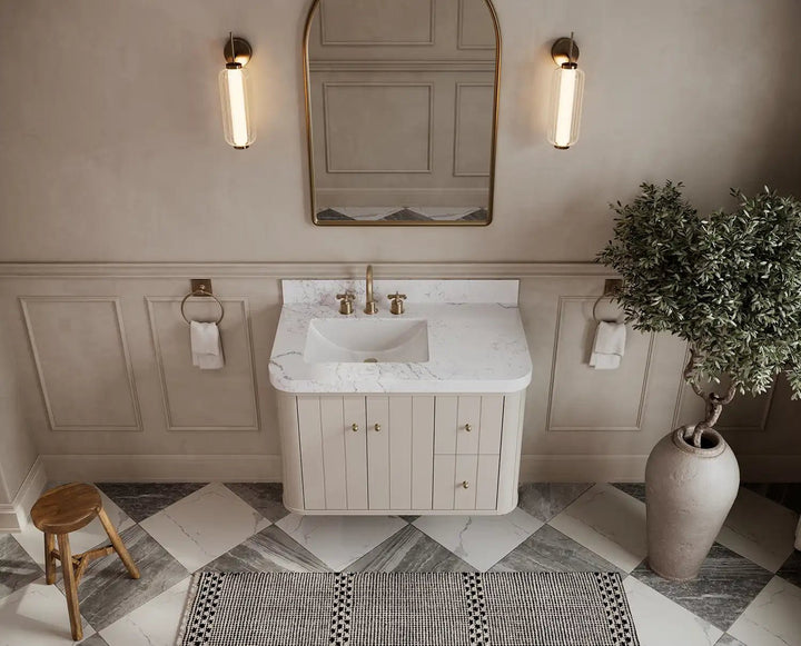 Houston Floating 36 in. W x 22 in. D Left Offset Sink Bathroom Vanity - photo 6