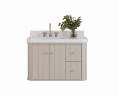 Houston Floating 36 in. W x 22 in. D Left Offset Sink Bathroom Vanity - photo 1