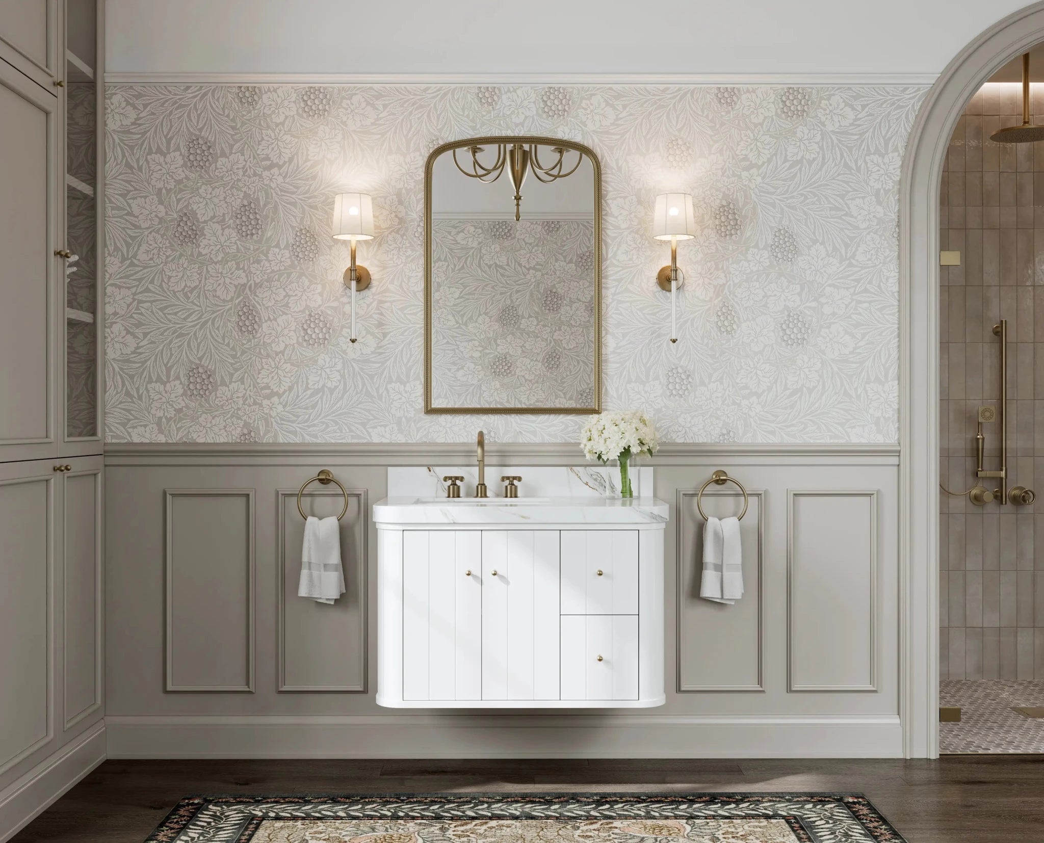 Houston Floating 36 in. W x 22 in. D Left Offset Sink Bathroom Vanity - Willow Bath and Vanity