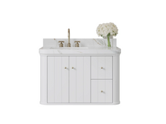Houston Floating 36 in. W x 22 in. D Left Offset Sink Bathroom Vanity - photo 1