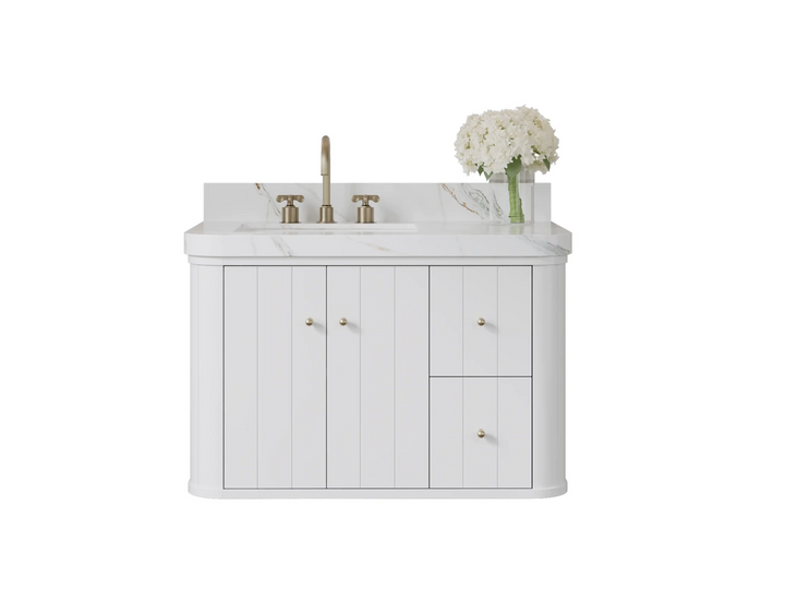 Houston Floating 36 in. W x 22 in. D Left Offset Sink Bathroom Vanity - photo 1
