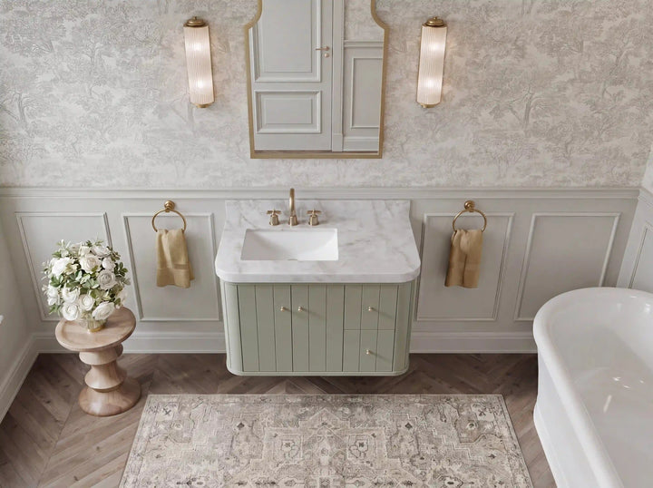 Houston Floating 36 in. W x 22 in. D Left Offset Sink Bathroom Vanity - photo 14