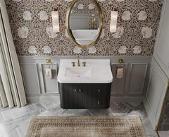 Houston Floating 36 in. W x 22 in. D Left Offset Sink Bathroom Vanity - photo 4