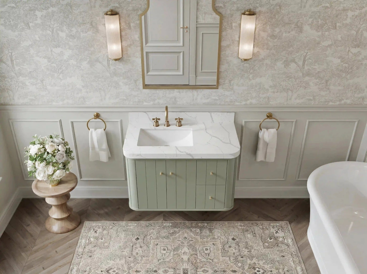 Houston Floating 36 in. W x 22 in. D Left Offset Sink Bathroom Vanity