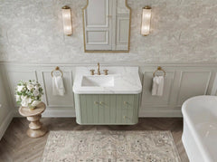 Houston Floating 36 in. W x 22 in. D Left Offset Sink Bathroom Vanity - photo 8