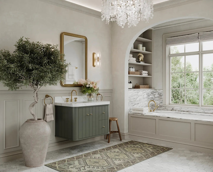 Houston Floating 36 in. W x 22 in. D Left Offset Sink Bathroom Vanity - photo 2