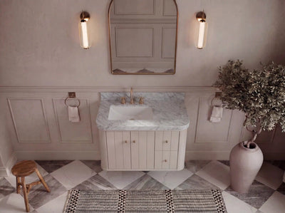 Houston Floating 36 in. W x 22 in. D Left Offset Sink Bathroom Vanity - Willow Bath and Vanity