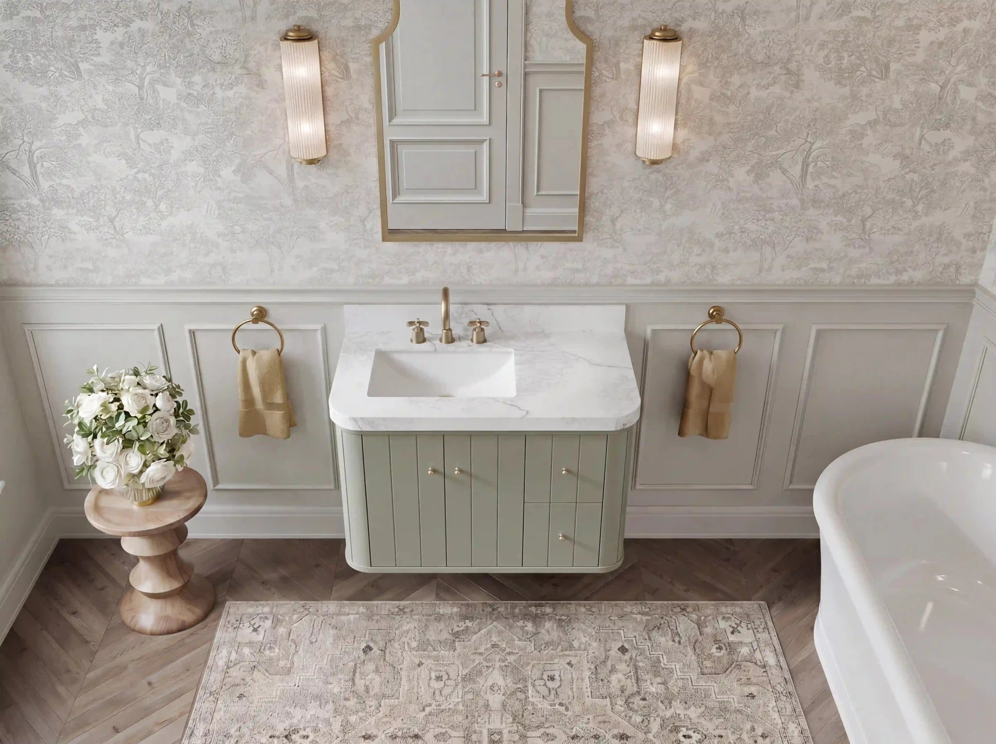 Houston Floating 36 in. W x 22 in. D Left Offset Sink Bathroom Vanity - Willow Bath and Vanity