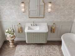 Houston Floating 36 in. W x 22 in. D Left Offset Sink Bathroom Vanity - photo 12