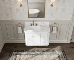 Houston Floating 36 in. W x 22 in. D Left Offset Sink Bathroom Vanity - photo 6