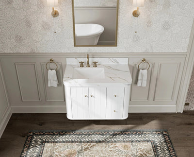 Houston Floating 36 in. W x 22 in. D Left Offset Sink Bathroom Vanity - Willow Bath and Vanity