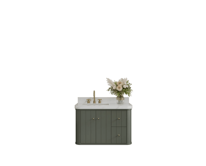 Houston Floating 36 in. W x 22 in. D Left Offset Sink Bathroom Vanity - photo 1