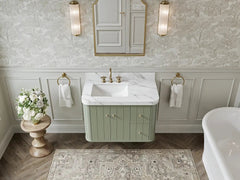 Houston Floating 36 in. W x 22 in. D Left Offset Sink Bathroom Vanity - photo 6