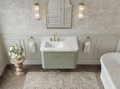 Houston Floating 36 in. W x 22 in. D Left Offset Sink Bathroom Vanity - photo 9