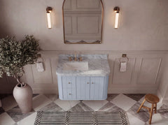 Houston Floating 36 in. W x 22 in. D Left Offset Sink Bathroom Vanity - photo 5