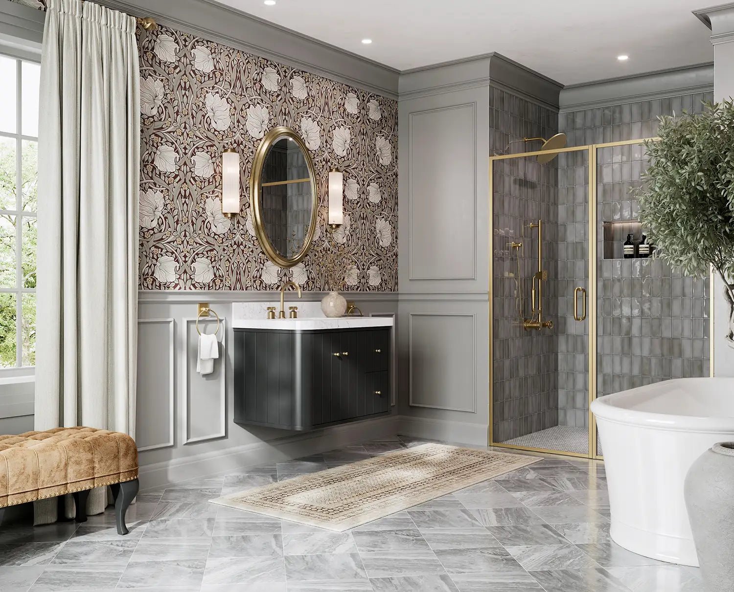 Houston Floating 36 in. W x 22 in. D Left Offset Sink Bathroom Vanity - Willow Bath and Vanity