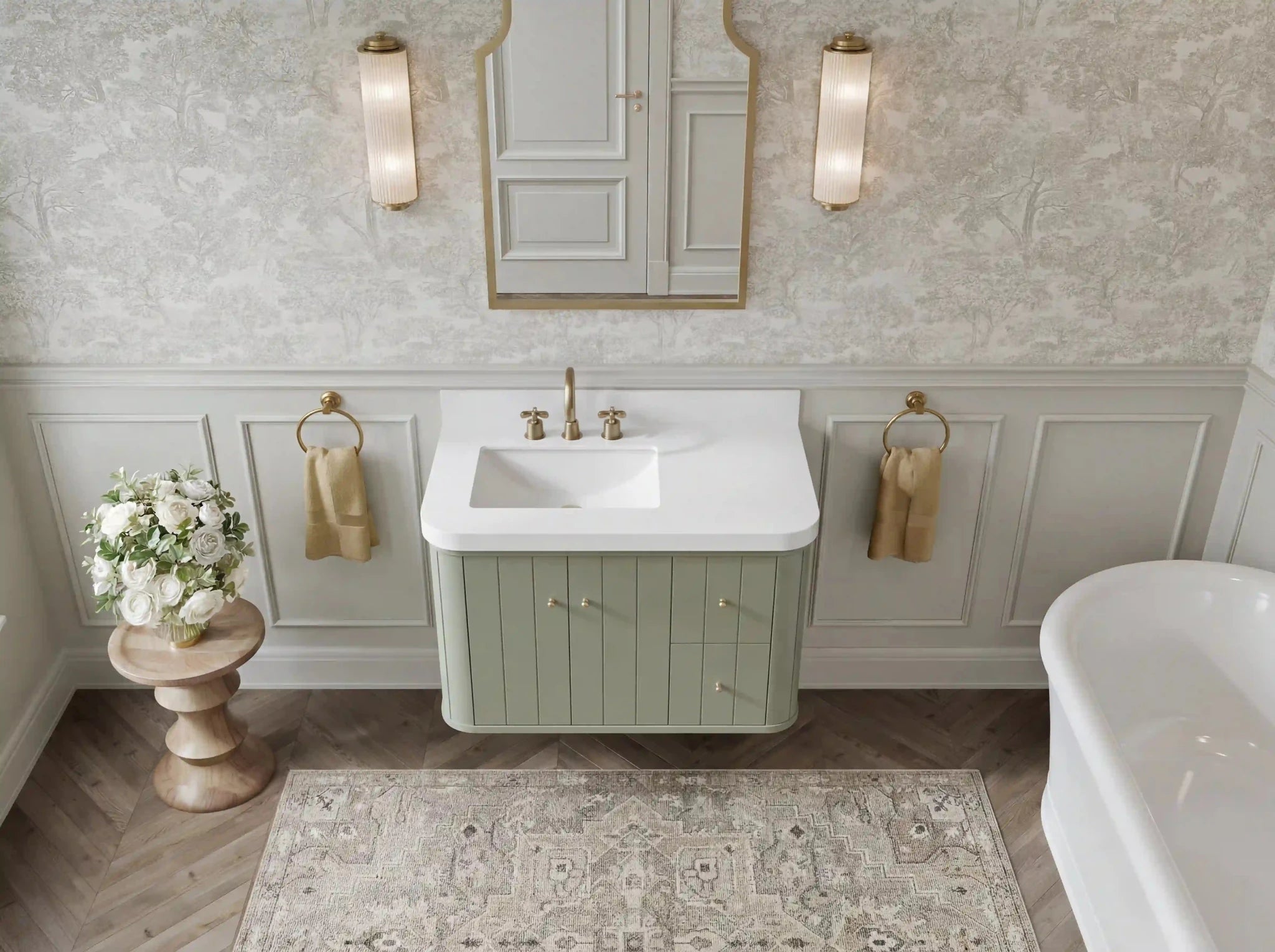 Houston Floating 36 in. W x 22 in. D Left Offset Sink Bathroom Vanity - Willow Bath and Vanity
