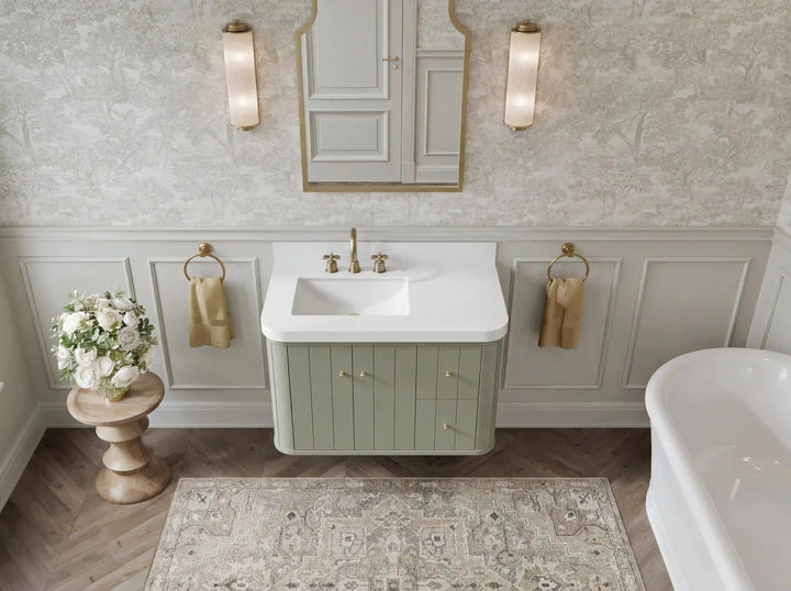 Houston Floating 36 in. W x 22 in. D Left Offset Sink Bathroom Vanity - photo 16