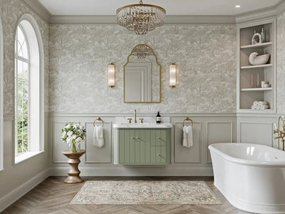 Houston Floating 36 in. W x 22 in. D Left Offset Sink Bathroom Vanity - Willow Bath and Vanity