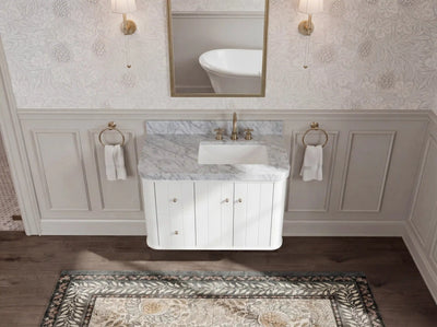 Houston Floating 36 in. W x 22 in. D Right Offset Sink Bathroom Vanity - Willow Bath and Vanity