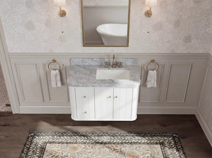 Houston Floating 36 in. W x 22 in. D Right Offset Sink Bathroom Vanity - photo 12
