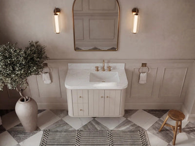 Houston Floating 36 in. W x 22 in. D Right Offset Sink Bathroom Vanity - Willow Bath and Vanity