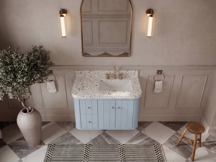 Houston Floating 36 in. W x 22 in. D Right Offset Sink Bathroom Vanity - photo 12