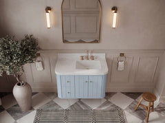 Houston Floating 36 in. W x 22 in. D Right Offset Sink Bathroom Vanity - photo 9