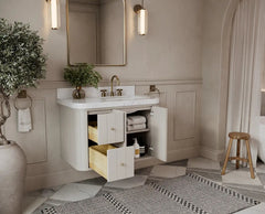 Houston Floating 36 in. W x 22 in. D Right Offset Sink Bathroom Vanity - photo 3