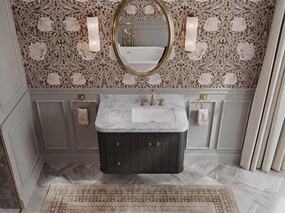 Houston Floating 36 in. W x 22 in. D Right Offset Sink Bathroom Vanity - Willow Bath and Vanity