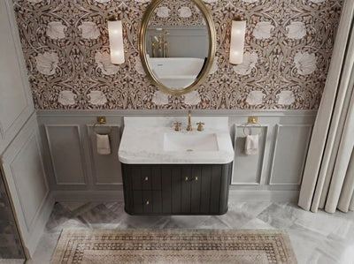 Houston Floating 36 in. W x 22 in. D Right Offset Sink Bathroom Vanity - Willow Bath and Vanity