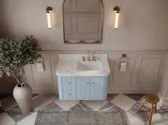Houston Floating 36 in. W x 22 in. D Right Offset Sink Bathroom Vanity - photo 6