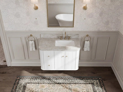 Houston Floating 36 in. W x 22 in. D Right Offset Sink Bathroom Vanity - Willow Bath and Vanity