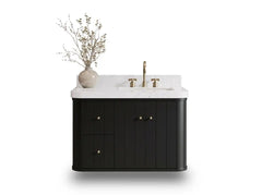 Houston Floating 36 in. W x 22 in. D Right Offset Sink Bathroom Vanity - photo 1