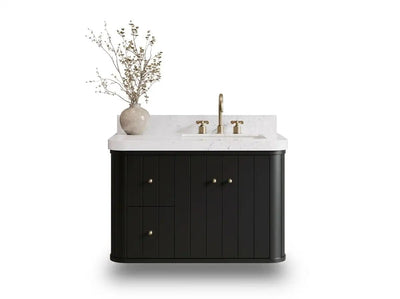 Houston Floating 36 in. W x 22 in. D Right Offset Sink Bathroom Vanity - Willow Bath and Vanity