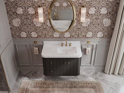 Houston Floating 36 in. W x 22 in. D Right Offset Sink Bathroom Vanity - Willow Bath and Vanity