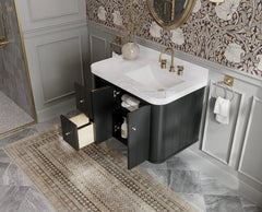 Houston Floating 36 in. W x 22 in. D Right Offset Sink Bathroom Vanity - photo 3