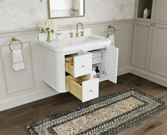 Houston Floating 36 in. W x 22 in. D Right Offset Sink Bathroom Vanity - photo 3