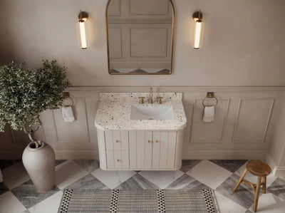Houston Floating 36 in. W x 22 in. D Right Offset Sink Bathroom Vanity - Willow Bath and Vanity