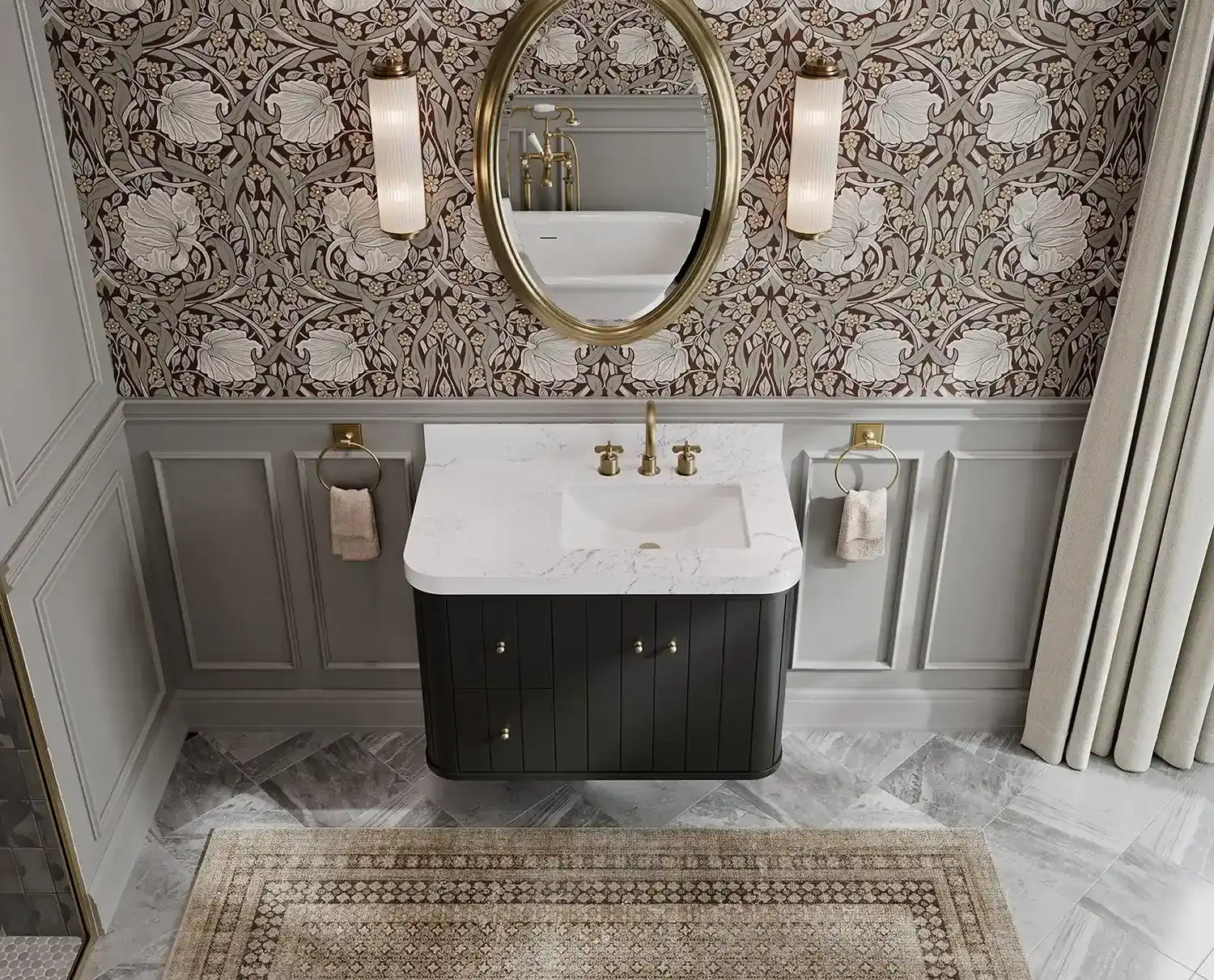 Houston Floating 36 in. W x 22 in. D Right Offset Sink Bathroom Vanity - Willow Bath and Vanity