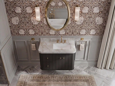 Houston Floating 36 in. W x 22 in. D Right Offset Sink Bathroom Vanity - Willow Bath and Vanity