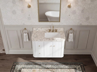 Houston Floating 36 in. W x 22 in. D Right Offset Sink Bathroom Vanity - Willow Bath and Vanity