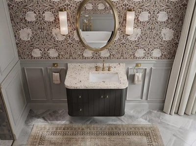 Houston Floating 36 in. W x 22 in. D Right Offset Sink Bathroom Vanity - Willow Bath and Vanity