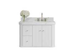 Houston Floating 36 in. W x 22 in. D Right Offset Sink Bathroom Vanity - photo 1