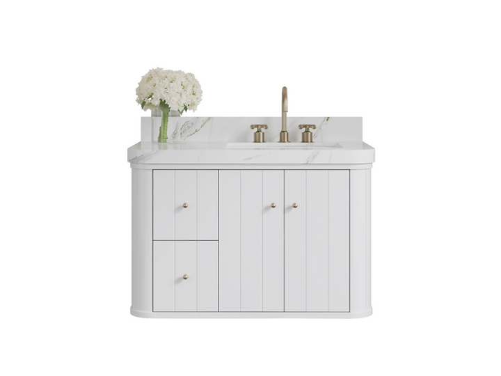Houston Floating 36 in. W x 22 in. D Right Offset Sink Bathroom Vanity - photo 1