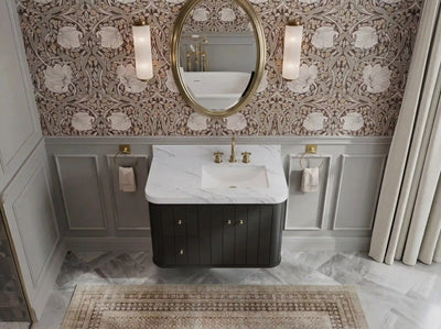 Houston Floating 36 in. W x 22 in. D Right Offset Sink Bathroom Vanity - Willow Bath and Vanity