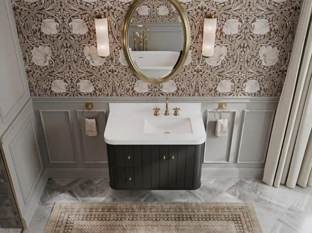 Houston Floating 36 in. W x 22 in. D Right Offset Sink Bathroom Vanity | 
              
                Black
                
                  
             - HOU_FLT_BLK_CA_GL_36R - photo №18