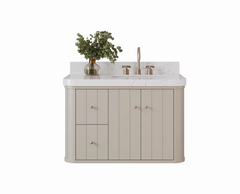 Houston Floating 36 in. W x 22 in. D Right Offset Sink Bathroom Vanity - photo 1